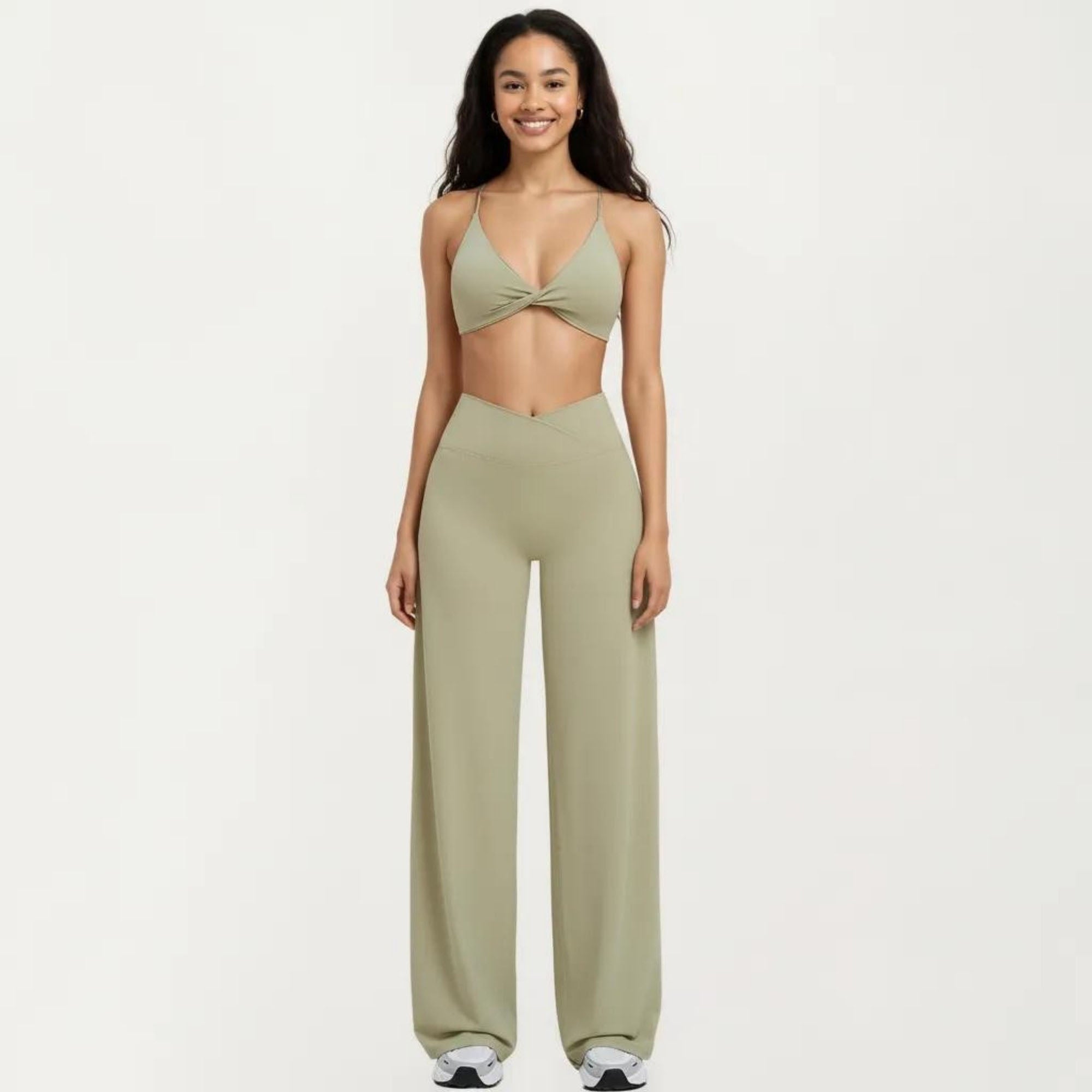 Anna-Kaci Women's High Waist Wide Leg Yoga Pants Stretch Lounge Workout Training Relaxed Athletic Pants