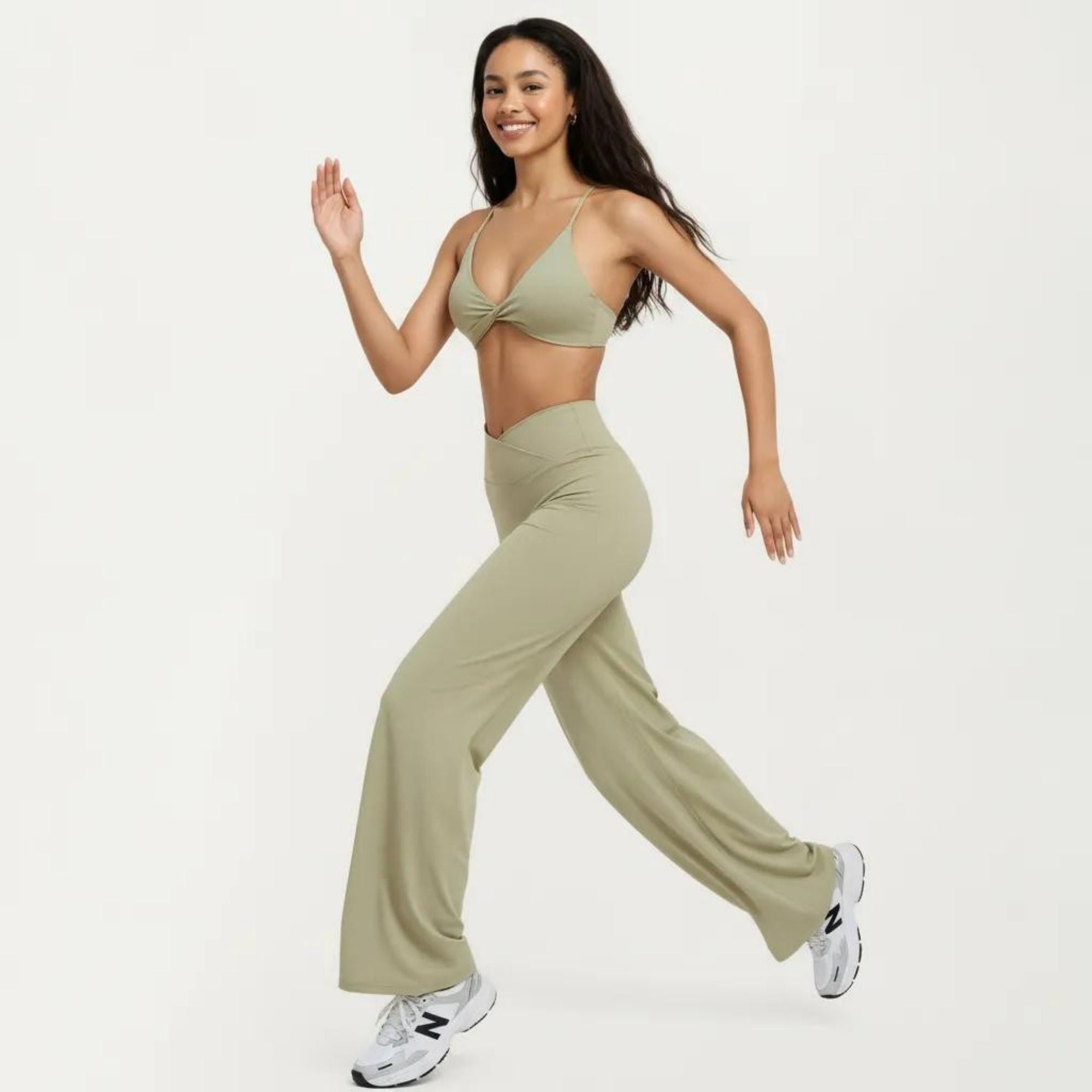 Anna-Kaci Women's High Waist Wide Leg Yoga Pants Stretch Lounge Workout Training Relaxed Athletic Pants