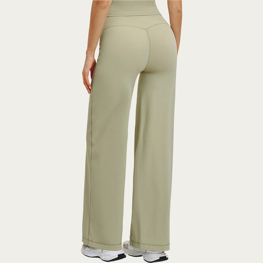 Anna-Kaci Women's High Waist Wide Leg Yoga Pants Stretch Lounge Workout Training Relaxed Athletic Pants