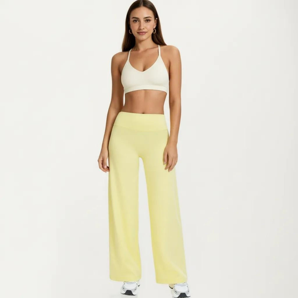 Anna-Kaci Women's High Waist Wide Leg Yoga Pants Stretch Lounge Workout Training Relaxed Athletic Pants