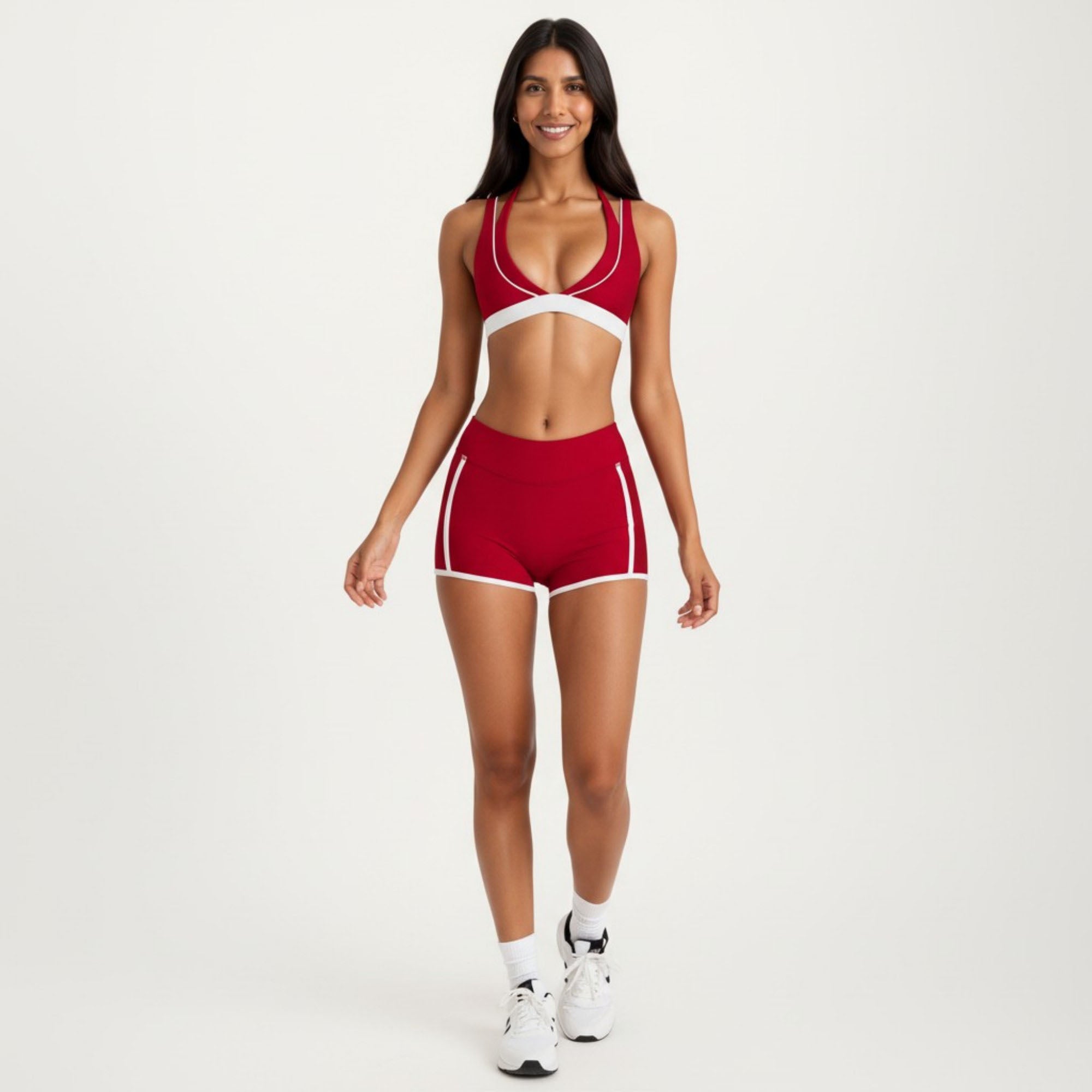 Anna-Kaci Women's High Waist Athletic Shorts with Side Pocket Stretch Workout Running Yoga Training Shorts