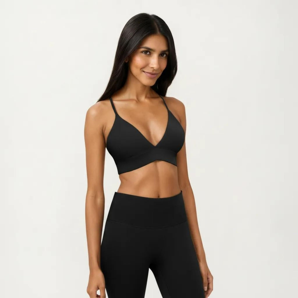Anna-Kaci Women's Crisscross Back Sports Bra with Adjustable Straps Stretch Support Athletic Workout Bra