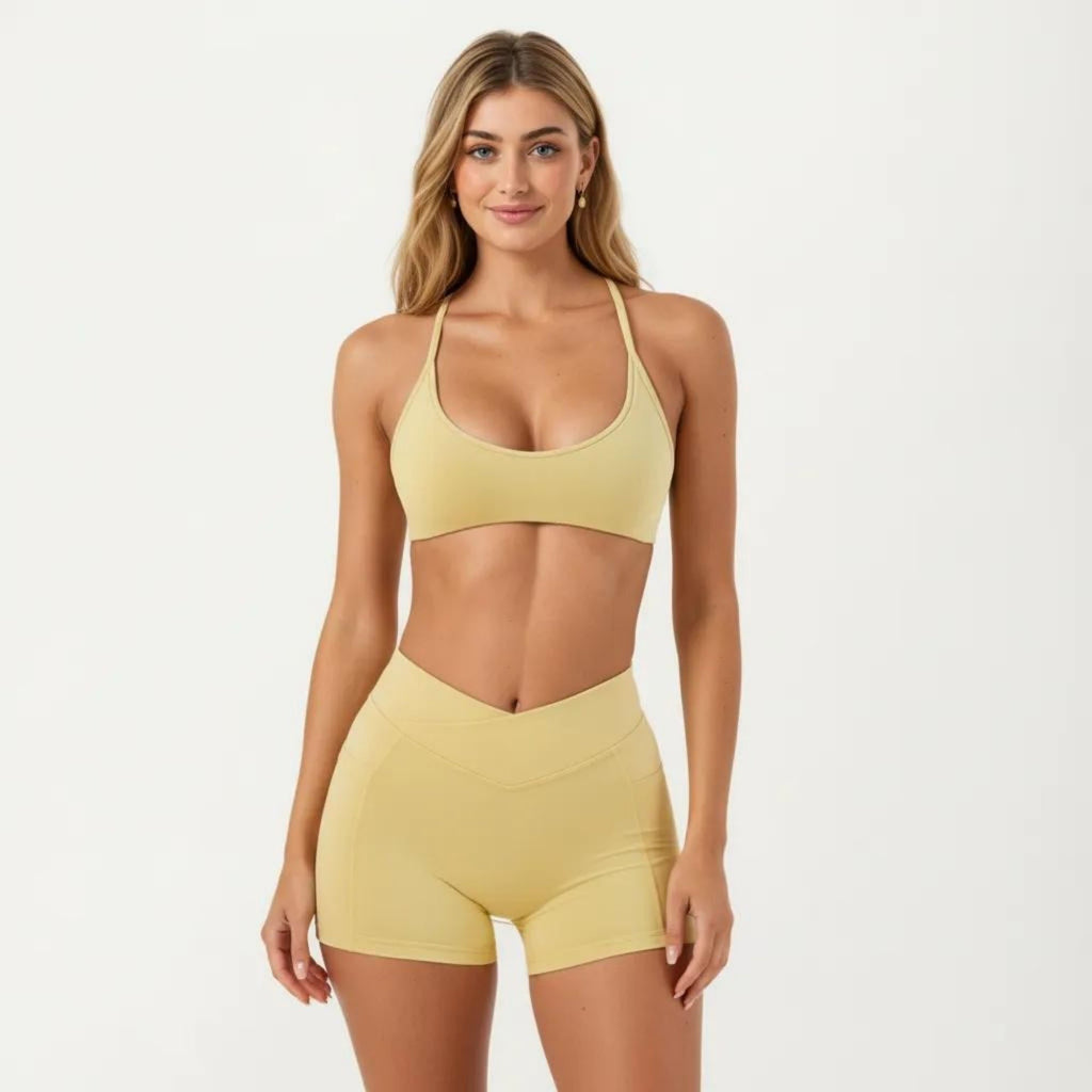Anna-Kaci Women's Adjustable Strap Sports Bra with Scoop Neck Stretch Support Athletic Workout Crop Top