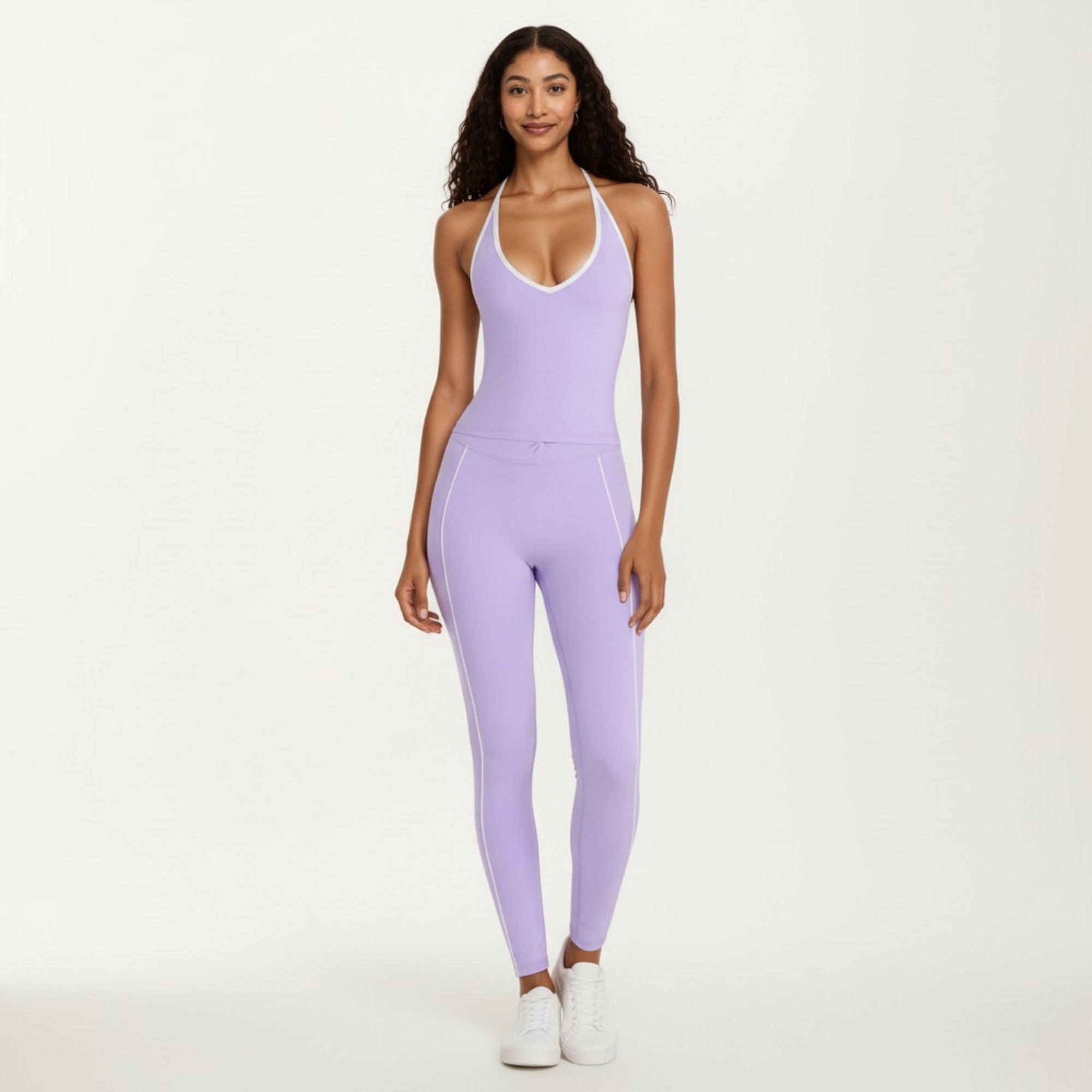 Anna-Kaci Women's Halter Active Crop Top with Built In Support Ribbed Workout Tank for Yoga Fitness Training