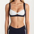 Anna-Kaci Women's Twist Front Sports Bra with Wide Straps Light Support Workout Bra for Yoga Fitness Training