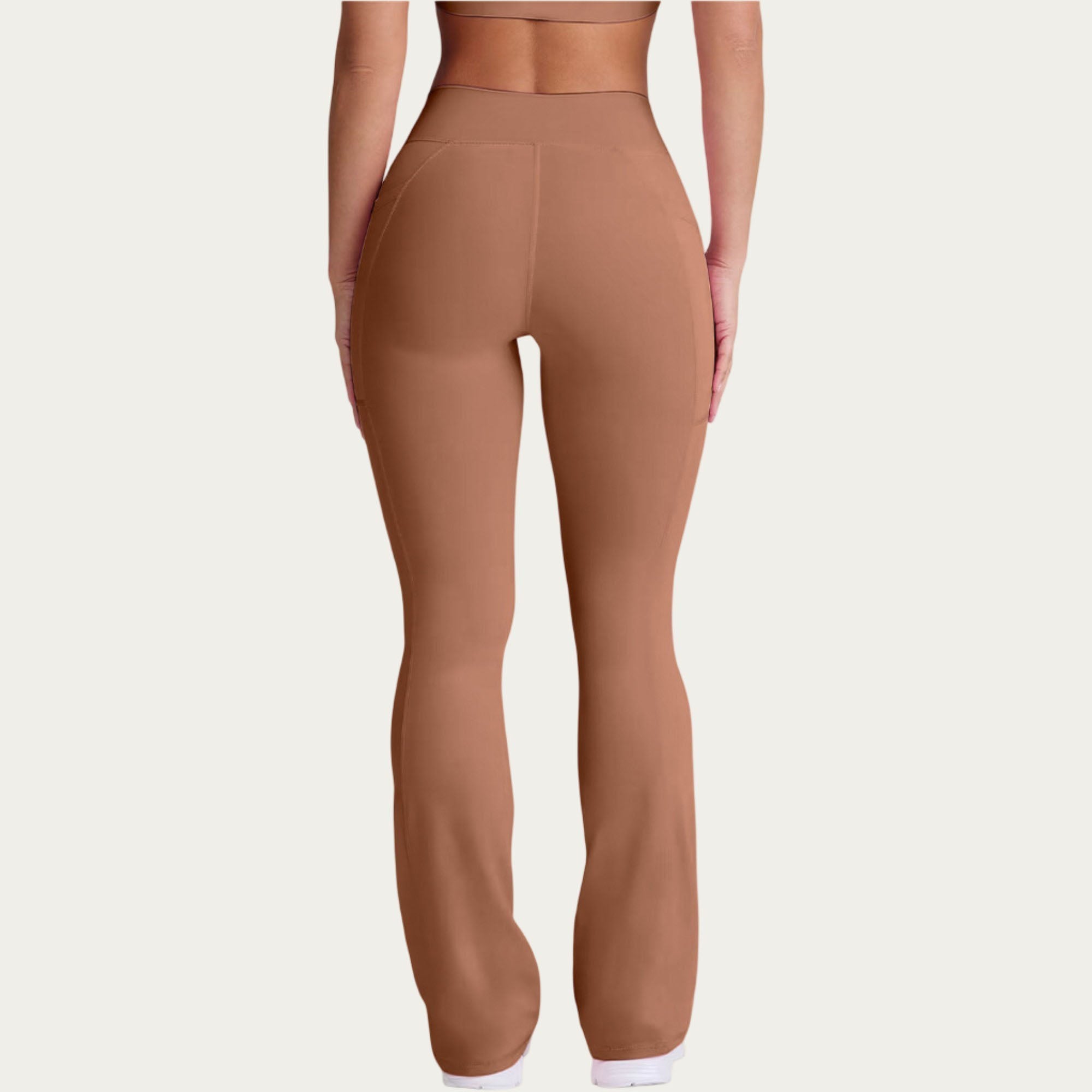 Anna-Kaci Women's V Waist Flare Yoga Pants with Cross Front High Waist Stretch Fit Athletic Workout Leggings