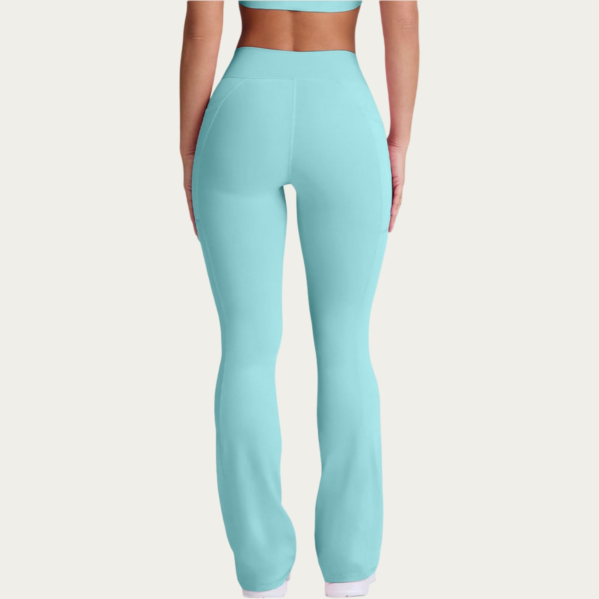 Anna-Kaci Women's V Waist Flare Yoga Pants with Cross Front High Waist Stretch Fit Athletic Workout Leggings
