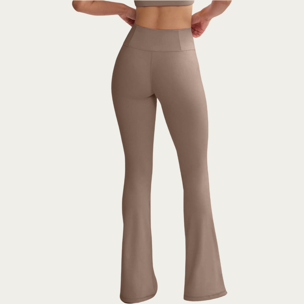 Anna-Kaci Women's High Waist Flare Yoga Pants with Contrast Side Stripe Stretch Fit Athletic Workout Leggings