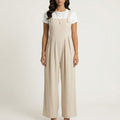 Anna-Kaci Sleeveless Wide Leg Overalls Jumpsuit with Adjustable Shoulder Straps Pleated Front Relaxed Fit