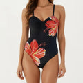 Anna-Kaci Women's One Piece Swimsuit with Sweetheart Neck Front Drawstring Detail Floral Print Slim Fit