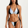 Anna-Kaci Women's 2-Piece Triangle Bikini Set with Adjustable Tie Side Bottom Halter Strap Top