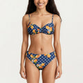 Anna-Kaci Women's 2-Piece Bandeau Bikini Set with Front Twist Detail Adjustable Strap Top Mid Rise Bottom