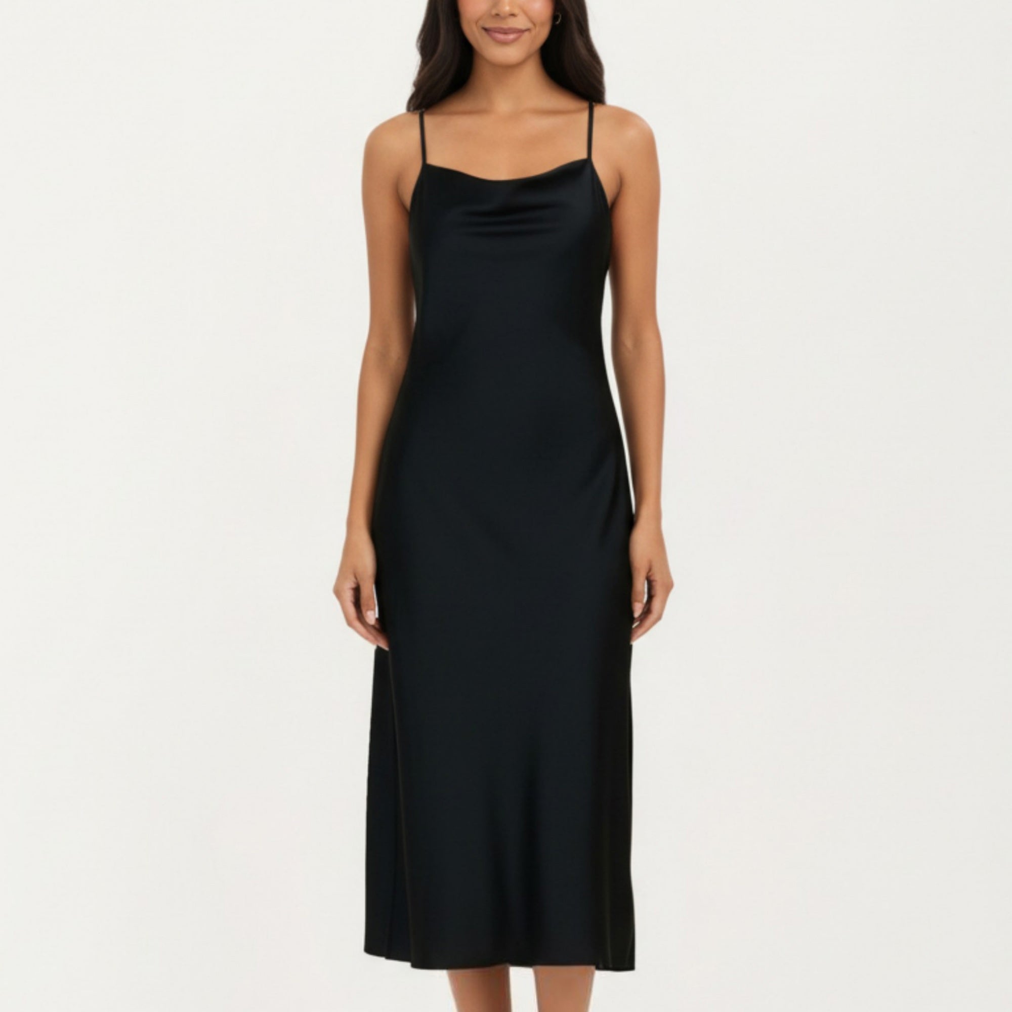 Anna-Kaci Women's Long Slip Sleep Dress Adjustable Strap Midi Nightgown Lightweight Relaxed Fit Sleepwear