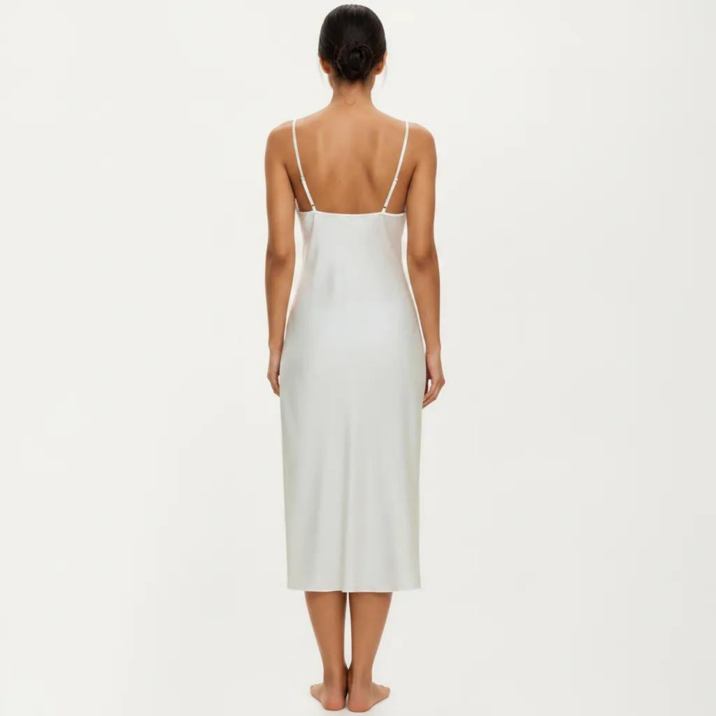 Anna-Kaci Women's Long Slip Sleep Dress Adjustable Strap Midi Nightgown Lightweight Relaxed Fit Sleepwear