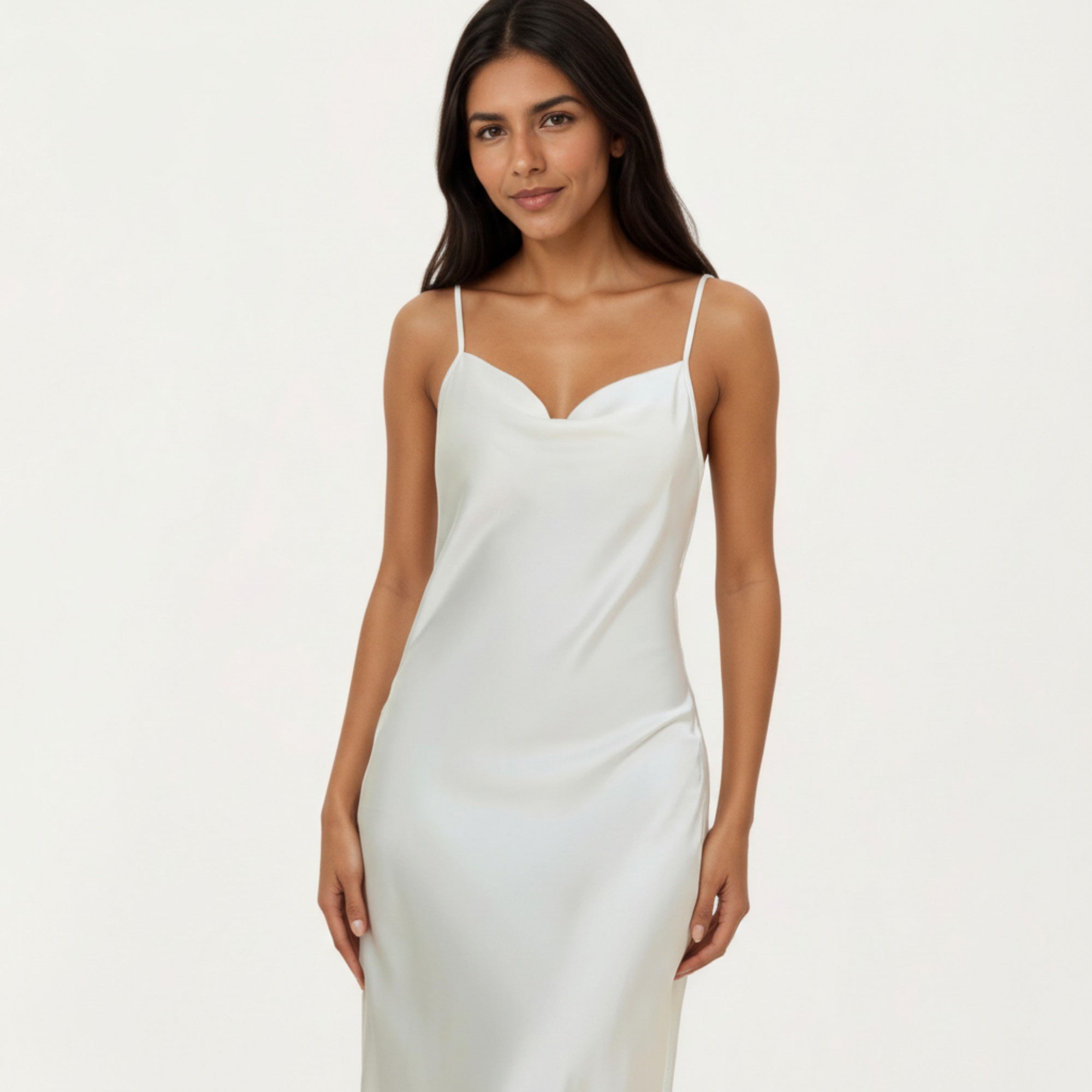 Anna-Kaci Women's Long Slip Sleep Dress Adjustable Strap Midi Nightgown Lightweight Relaxed Fit Sleepwear