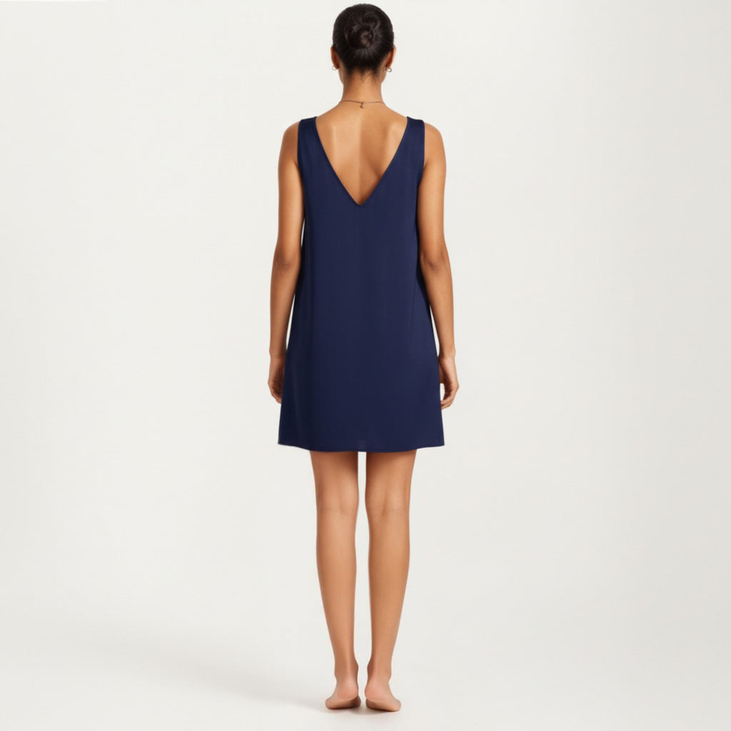 Anna-Kaci Women's Sleeveless Sleep Dress with Pleated Front Detail Relaxed Fit Lightweight Nightgown