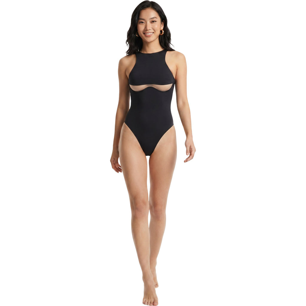 Anna-Kaci Swim Women's High Neck Cutout One Piece Swimsuit