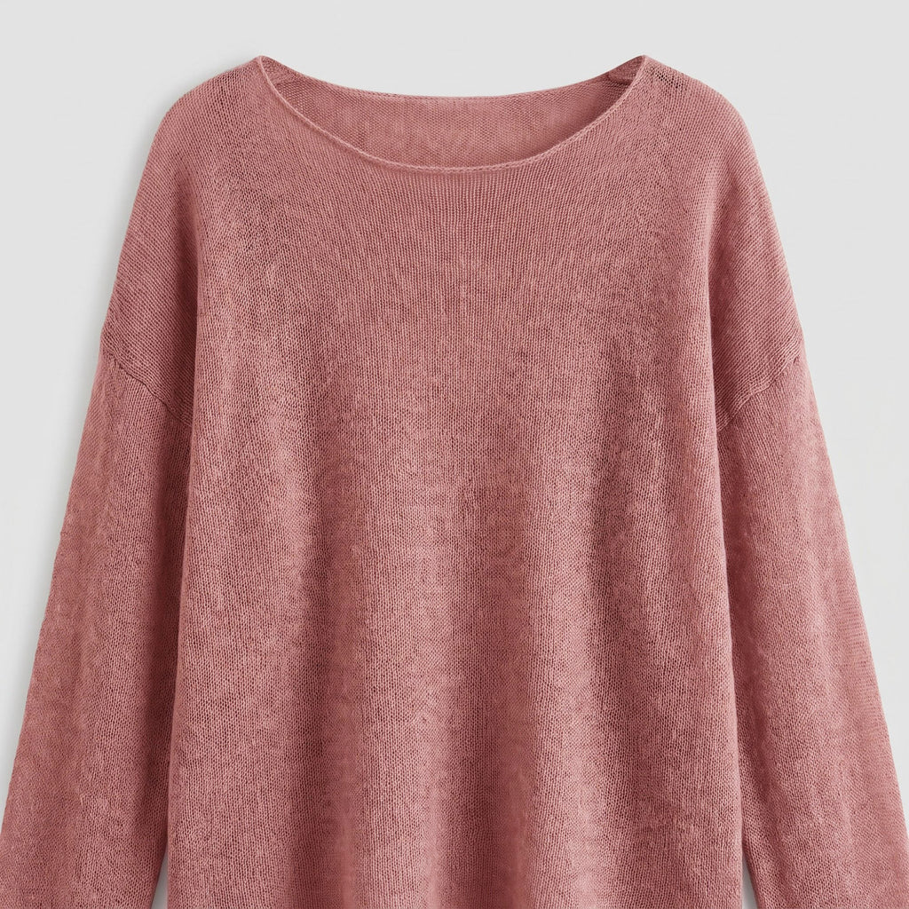 Sheer Loose Knit Long Sleeve Sweater