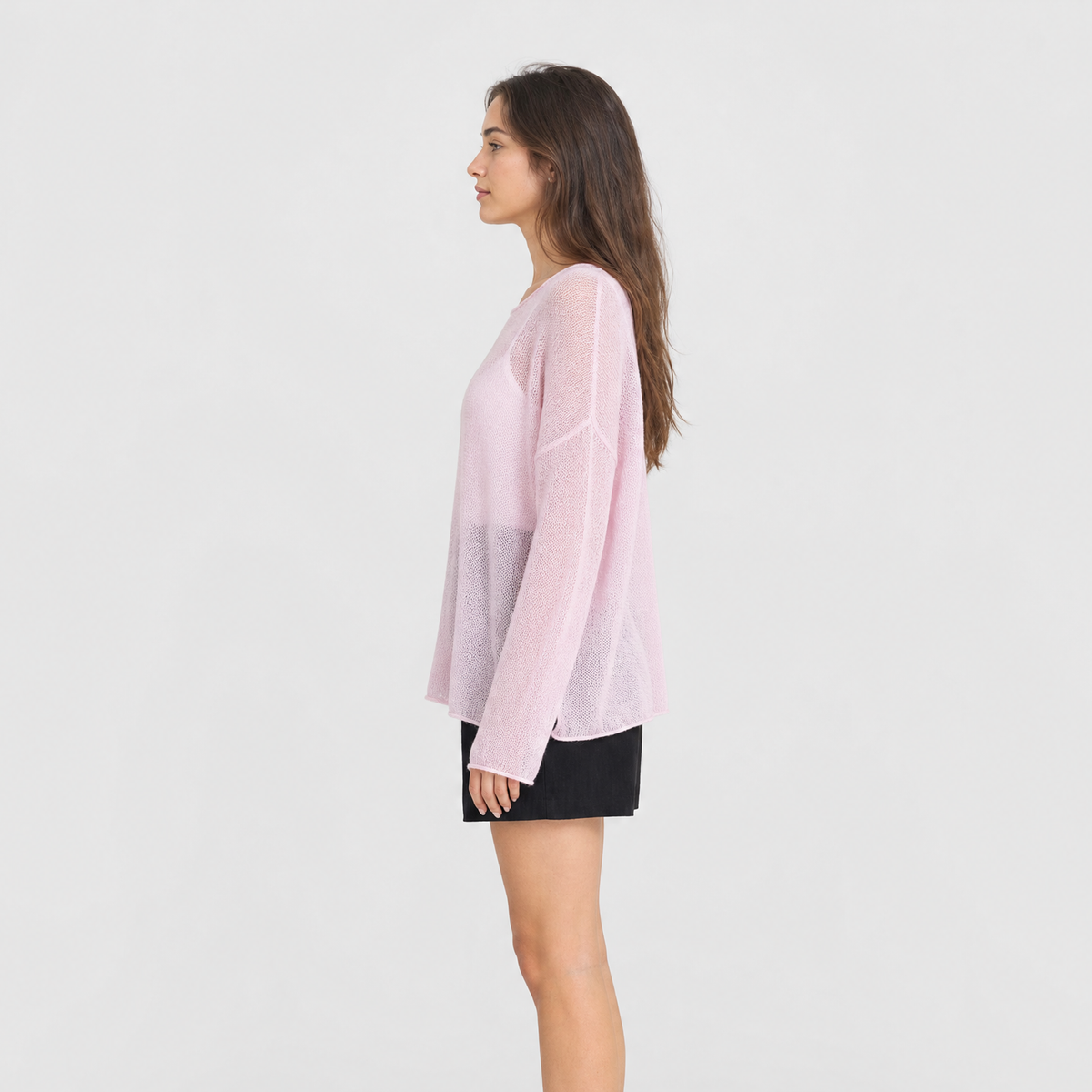 Sheer Loose Knit Long Sleeve Sweater