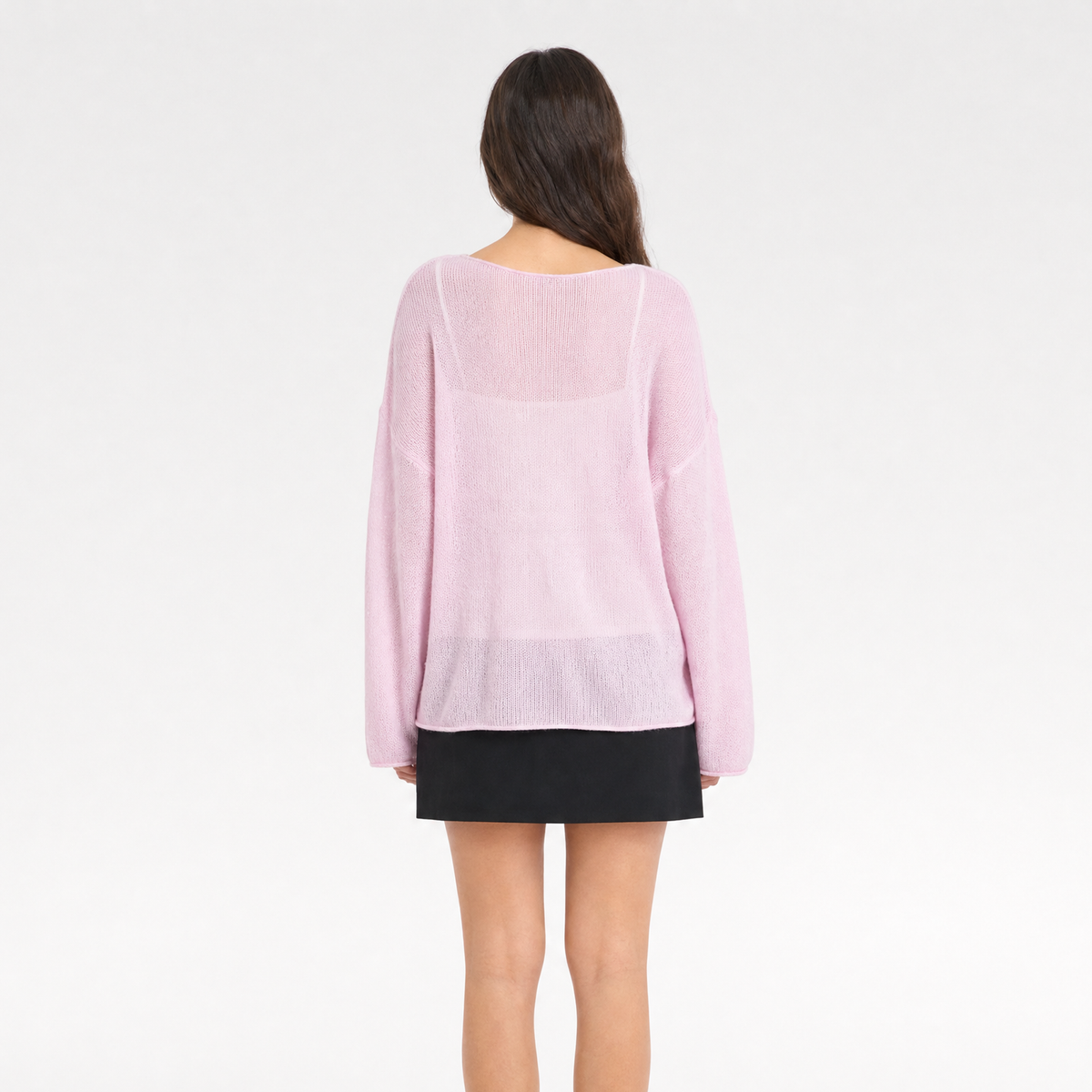 Sheer Loose Knit Long Sleeve Sweater