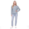 Waffle Knit Crew Neck Pocket Top with Exposed Seams