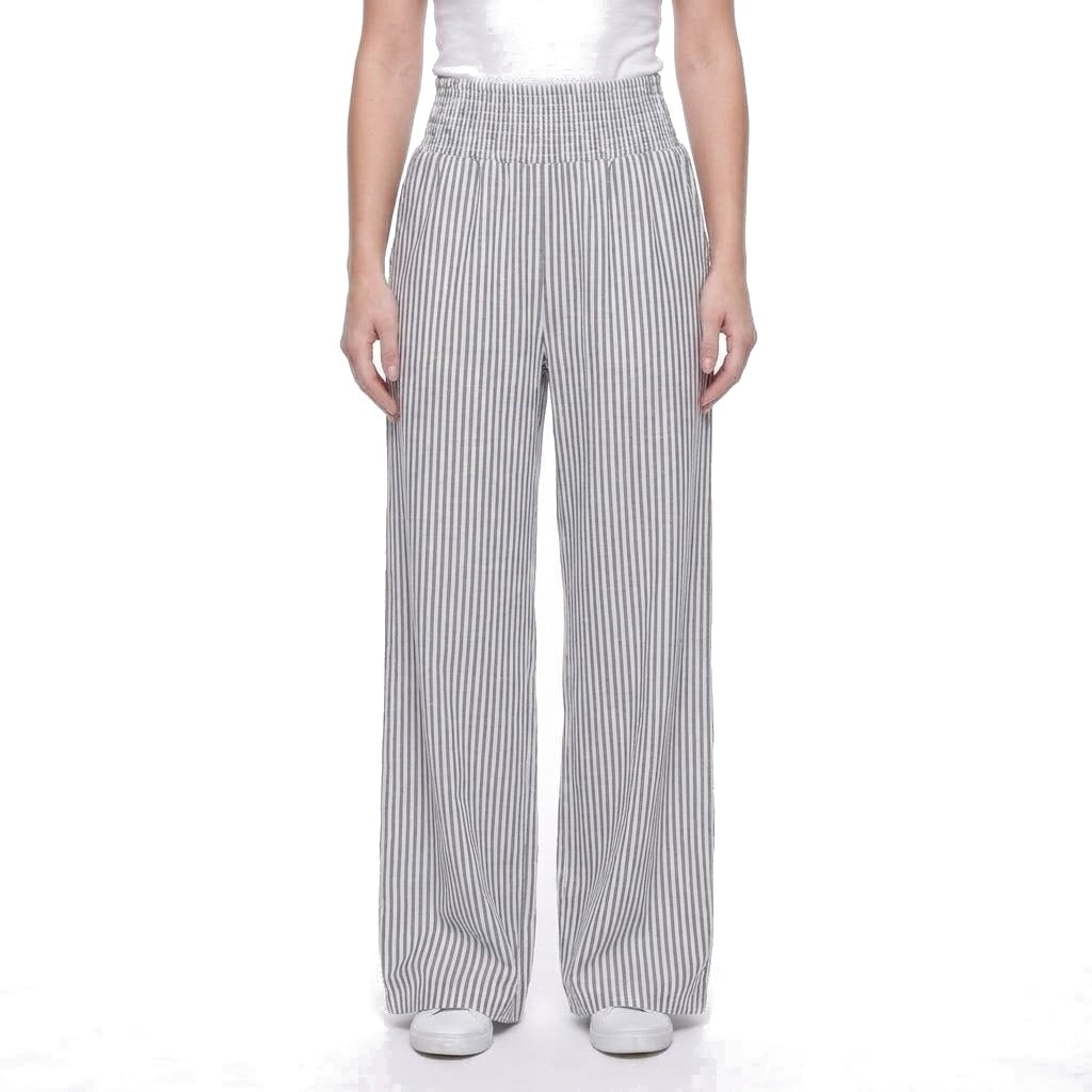 Striped Smocked Waist Wide Leg Pants