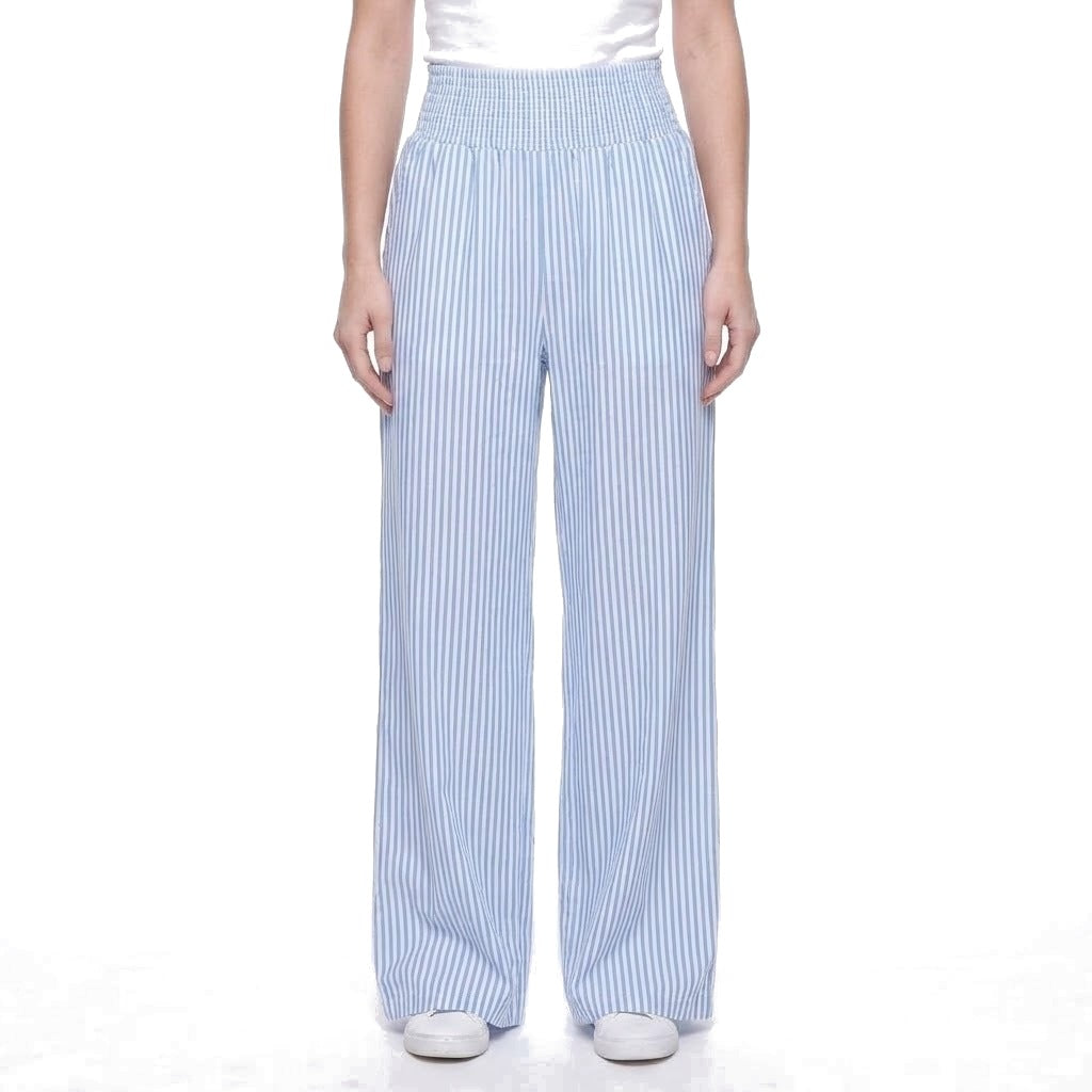 Striped Smocked Waist Wide Leg Pants