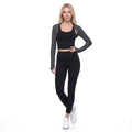 Cropped Long Sleeve Thumbhole Athletic Shrug Bolero Top
