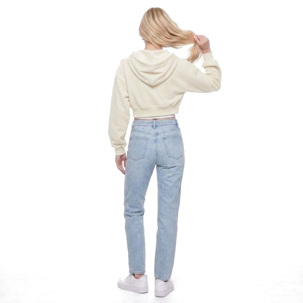 Cropped Zip Up Fleece Hoodie Sweatshirt Jacket