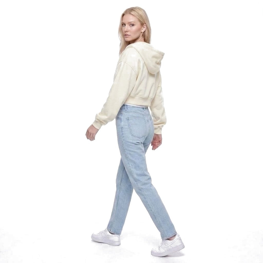 Cropped Zip Up Fleece Hoodie Sweatshirt Jacket