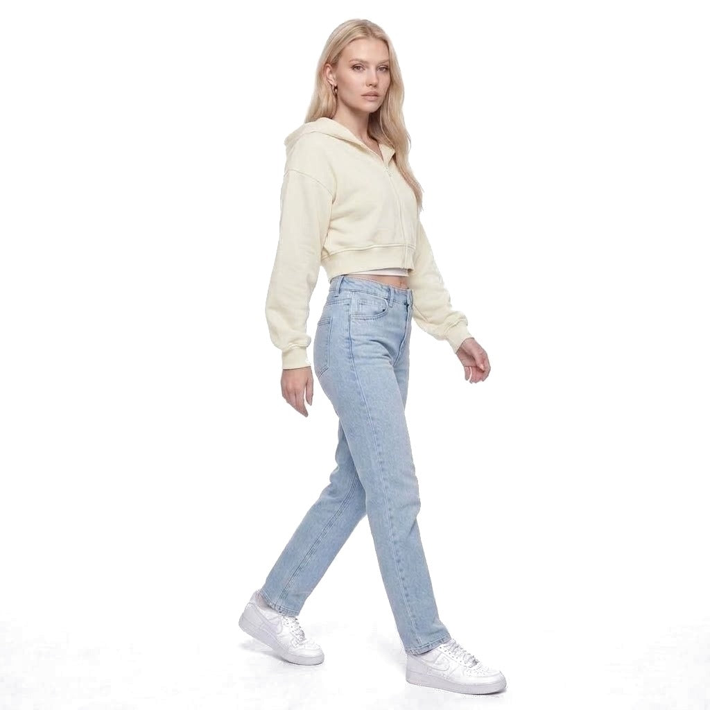 Cropped Zip Up Fleece Hoodie Sweatshirt Jacket