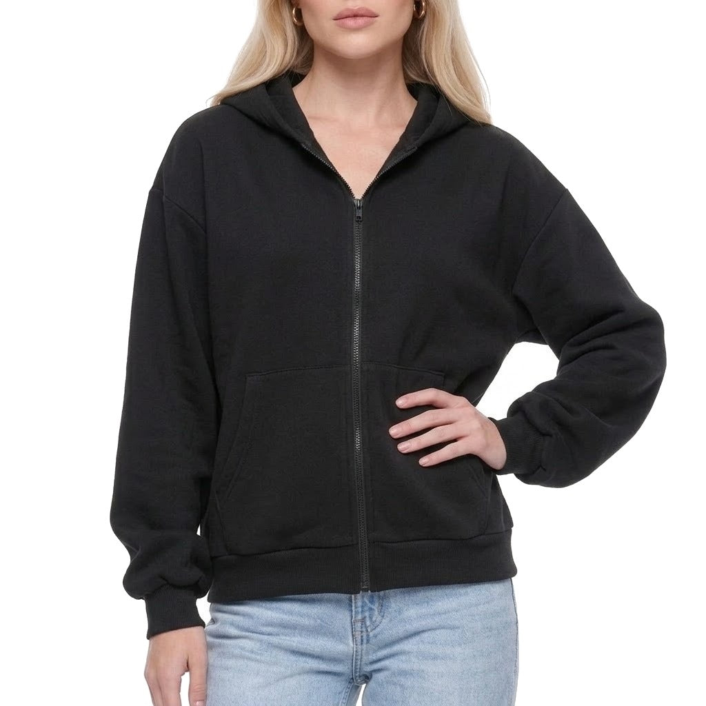 Oversized Zip Up Fleece Hoodie Sweatshirt with Pockets