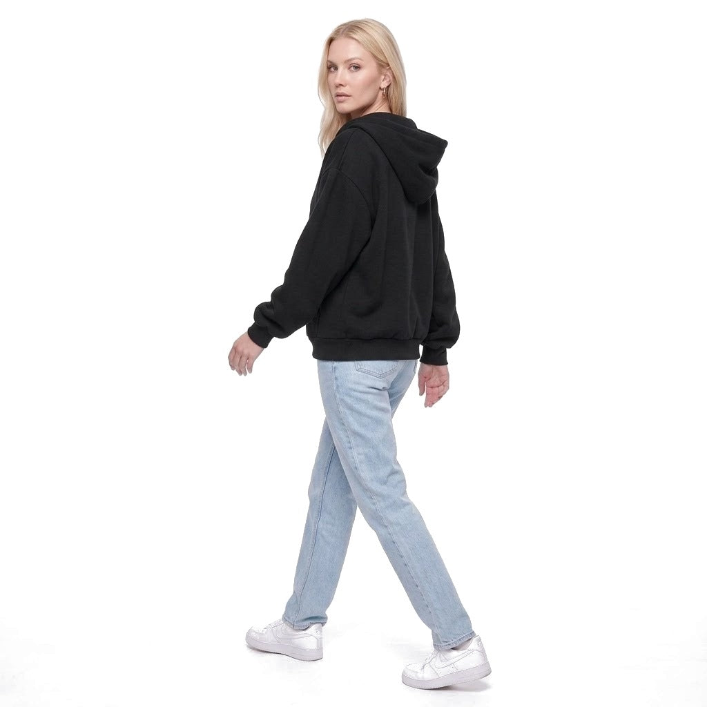 Oversized Zip Up Fleece Hoodie Sweatshirt with Pockets