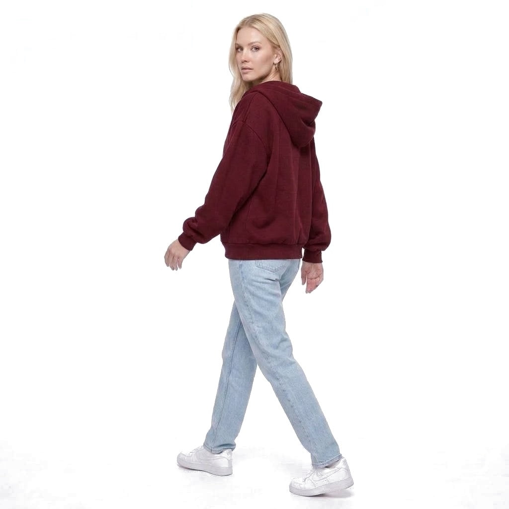 Oversized Zip Up Fleece Hoodie Sweatshirt with Pockets