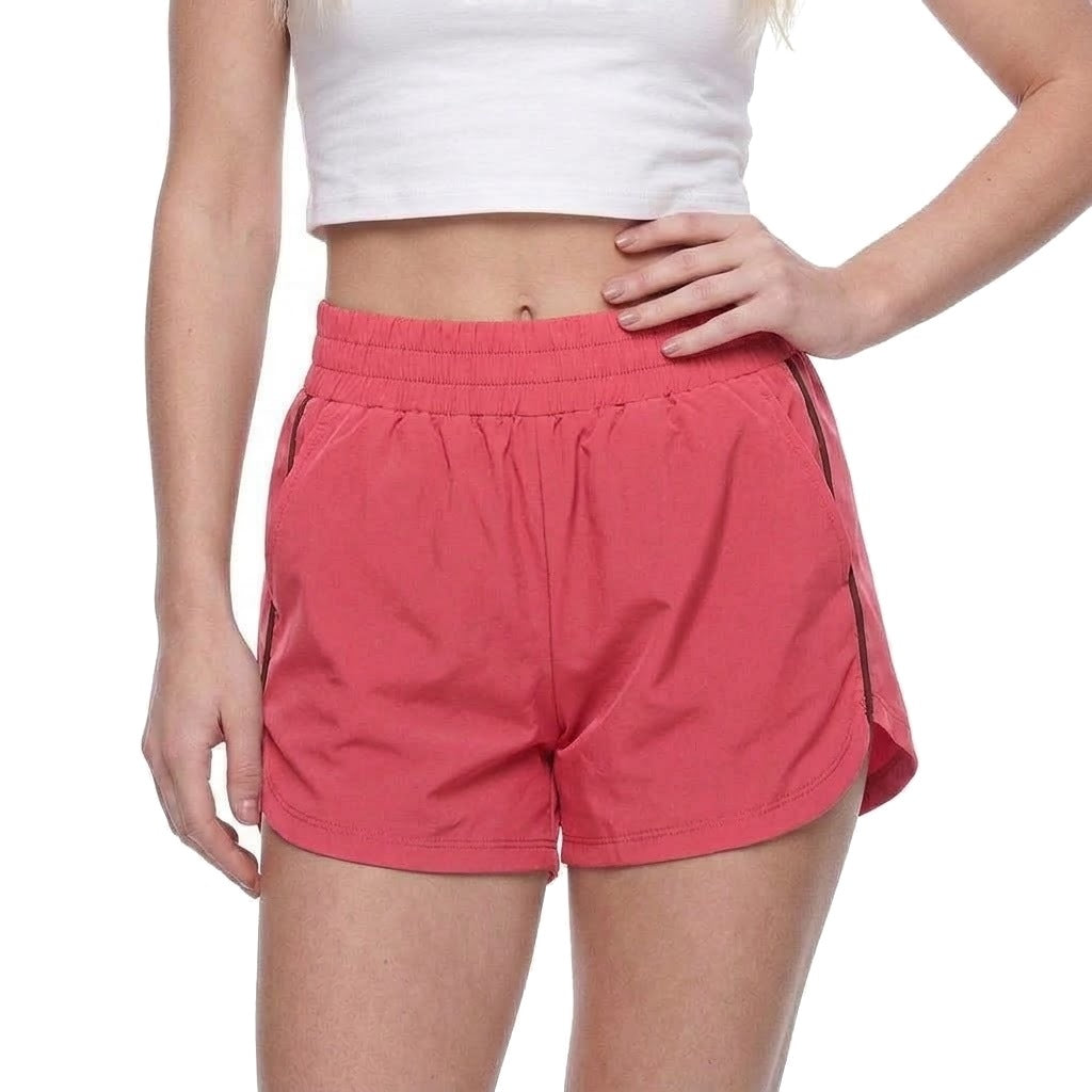 Contrast Stripe Quick Dry Running Shorts with Split Hem