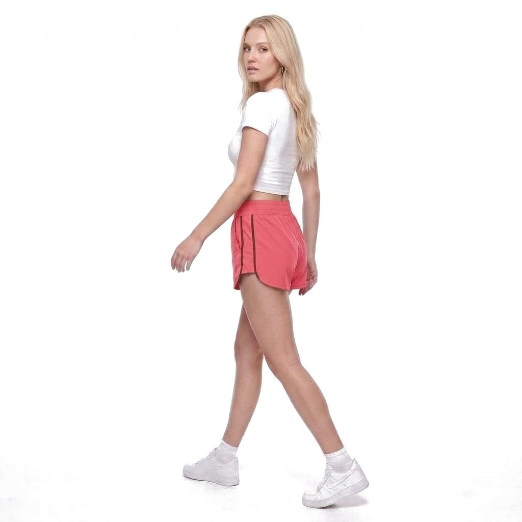 Contrast Stripe Quick Dry Running Shorts with Split Hem