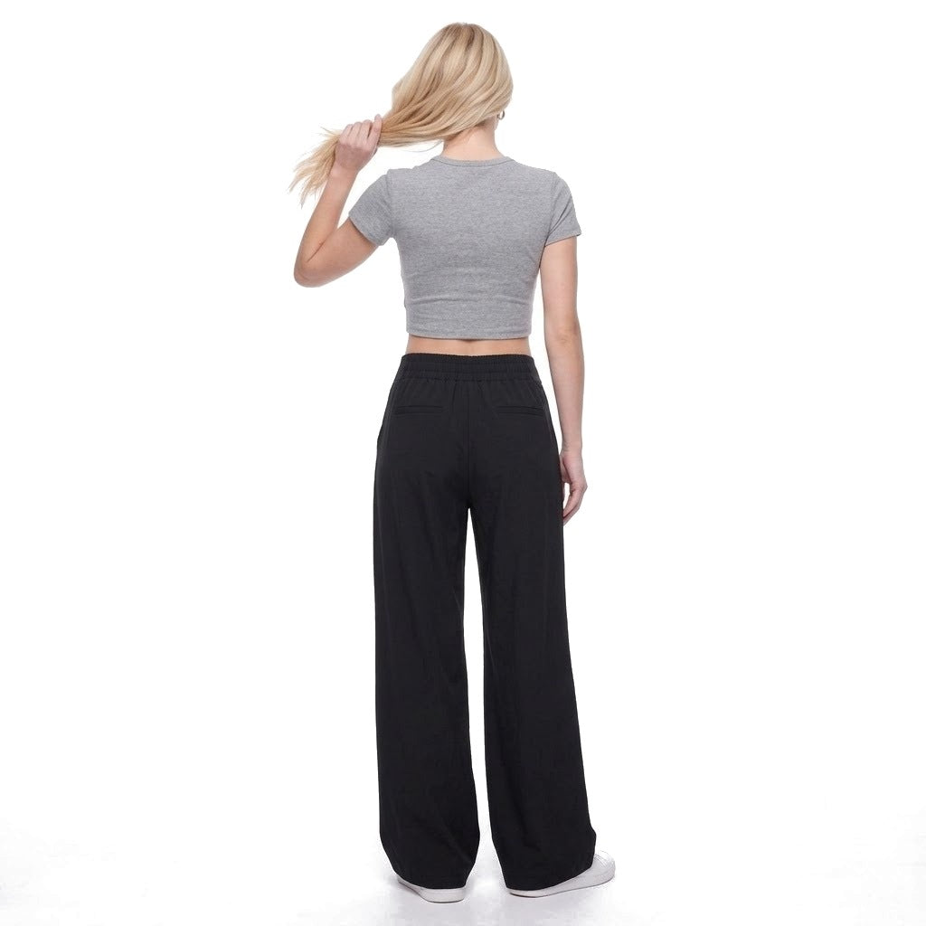 High Waisted Pleated Wide Leg Pants with Pockets