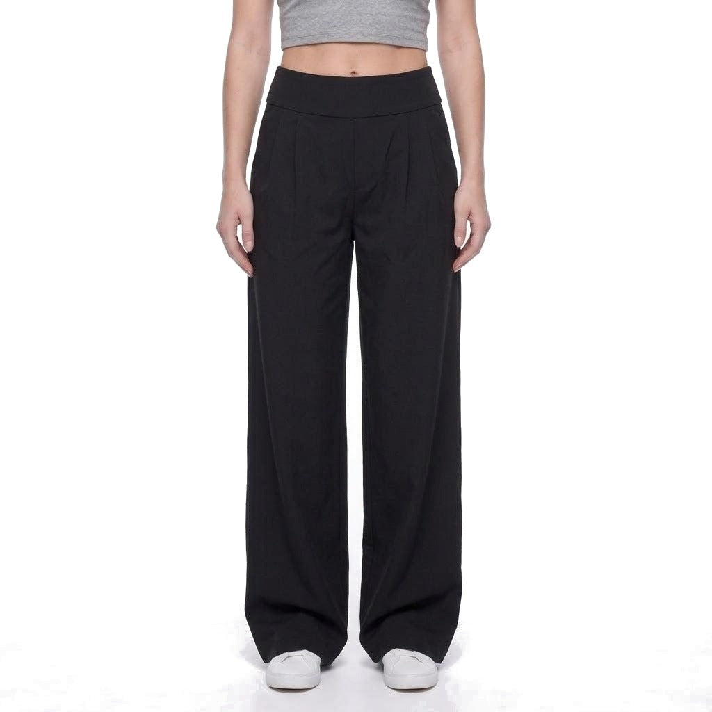 High Waisted Pleated Wide Leg Pants with Pockets