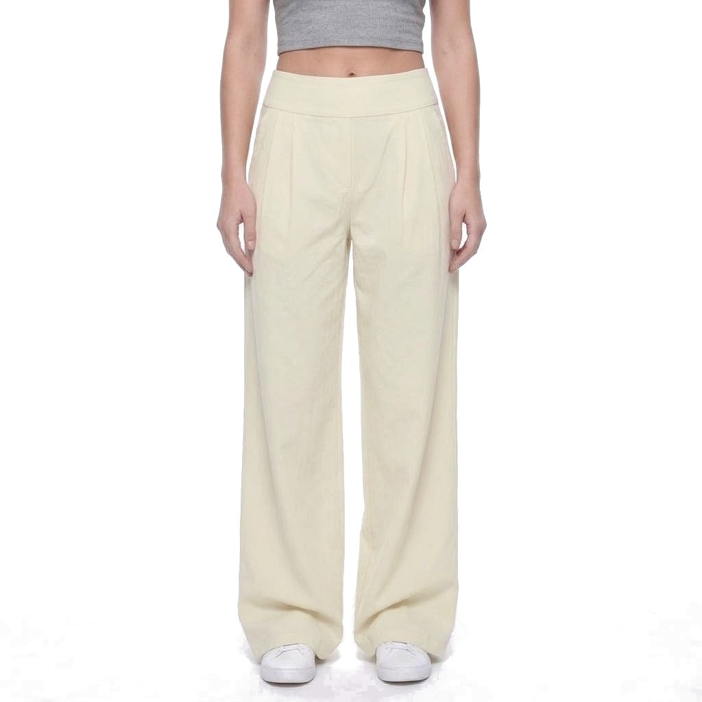 High Waisted Pleated Wide Leg Pants with Pockets