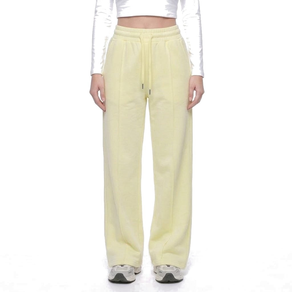 High Waisted Straight Leg Drawstring Fleece Sweatpants with Pockets