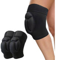 Anna-Kaci 2 Pc Sports Knee Pads with Thick Shock Absorbing Cushion and Stretch Compression Sleeve Support