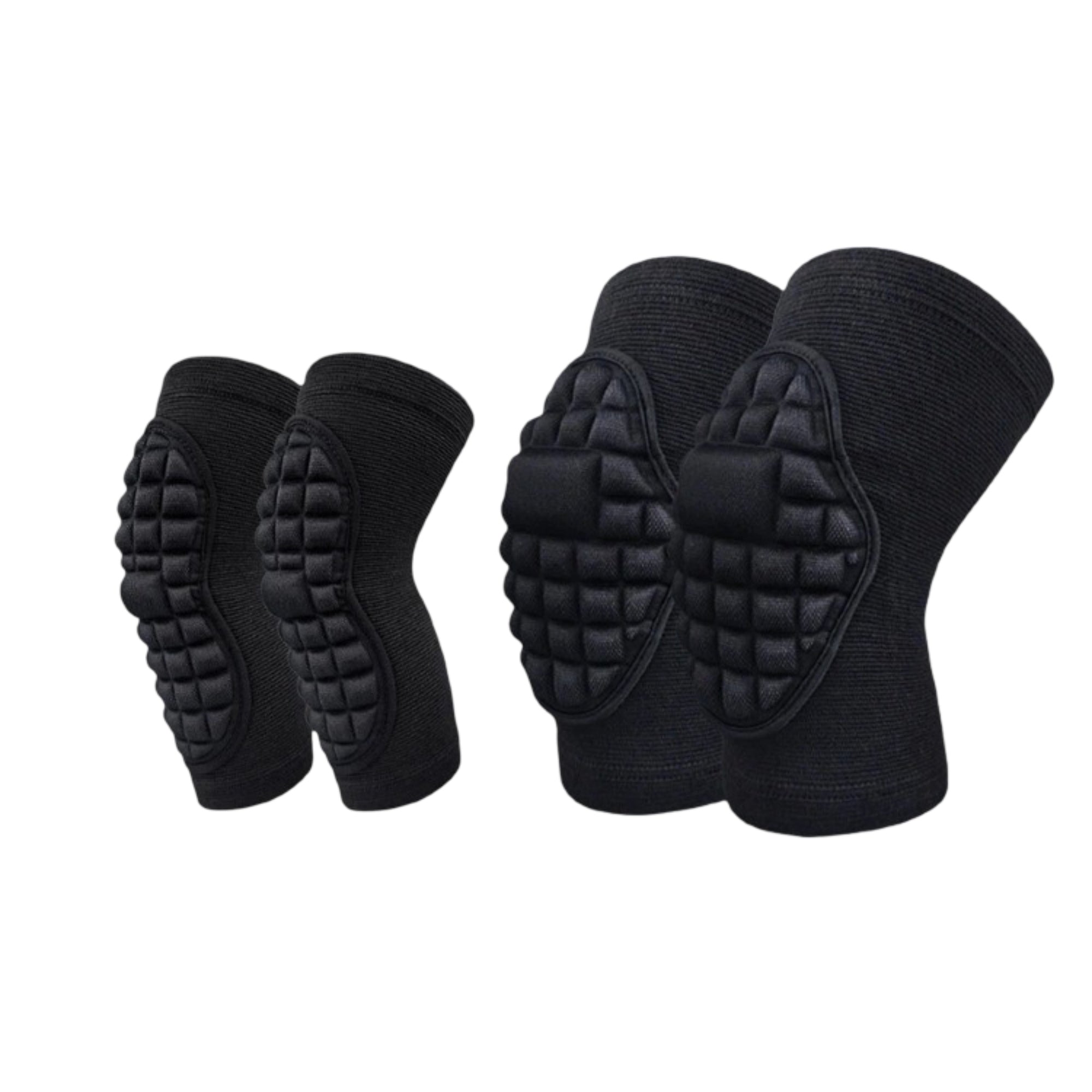 Anna-Kaci 2 Pc Sports Knee Pads with Segmented Shock Absorbing Cushion and Stretch Compression Sleeve Support