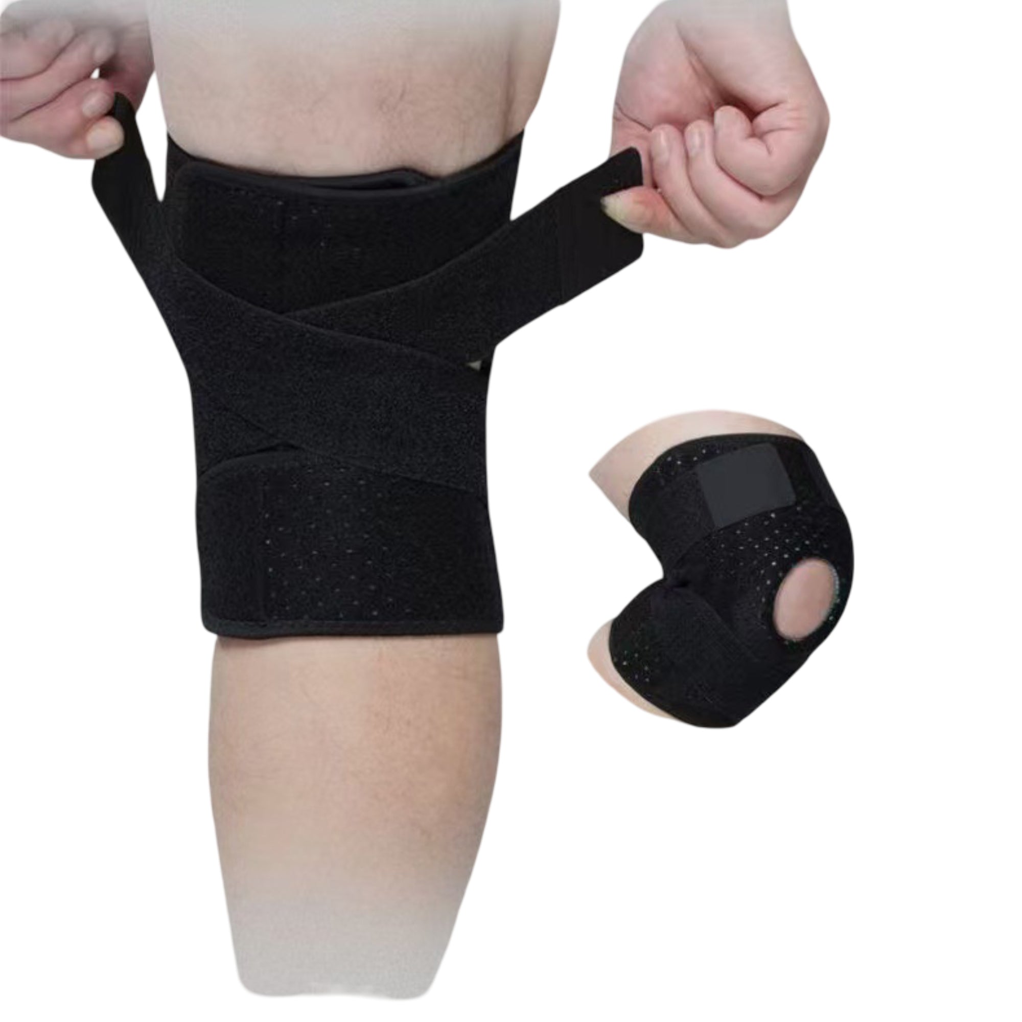 Anna-Kaci 1 Pc Sports Knee Support Brace with Side Stabilizer Springs and Gel Patella Ring Compression Wrap
