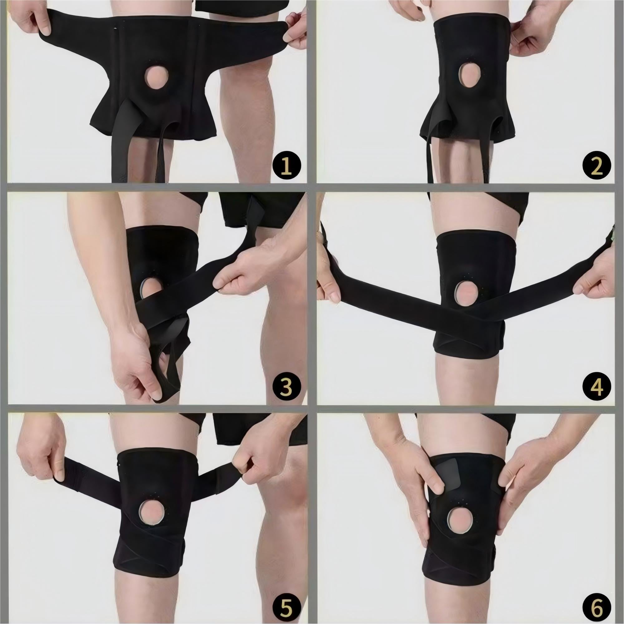 Anna-Kaci 1 Pc Sports Knee Support Brace with Side Stabilizer Springs and Gel Patella Ring Compression Wrap