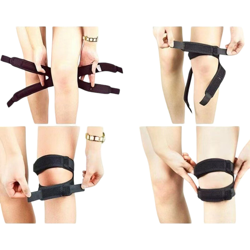 Anna-Kaci 1 Pc Sports Patella Tendon Knee Strap with Silicone Grip Strip and Adjustable Compression Support