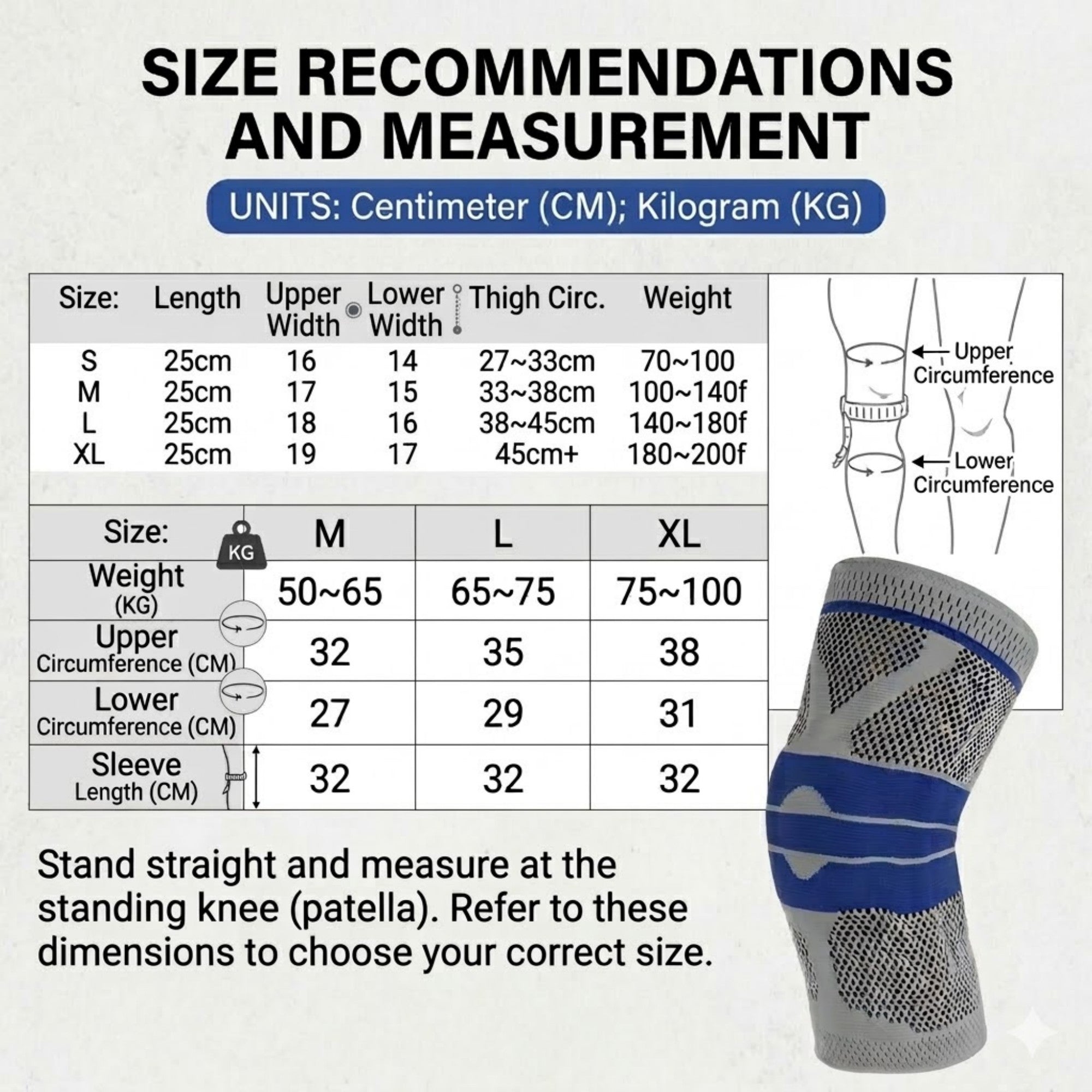 Anna-Kaci 1 Pc Volleyball Knee Compression Sleeves with Targeted Support and Breathable Athletic Fit