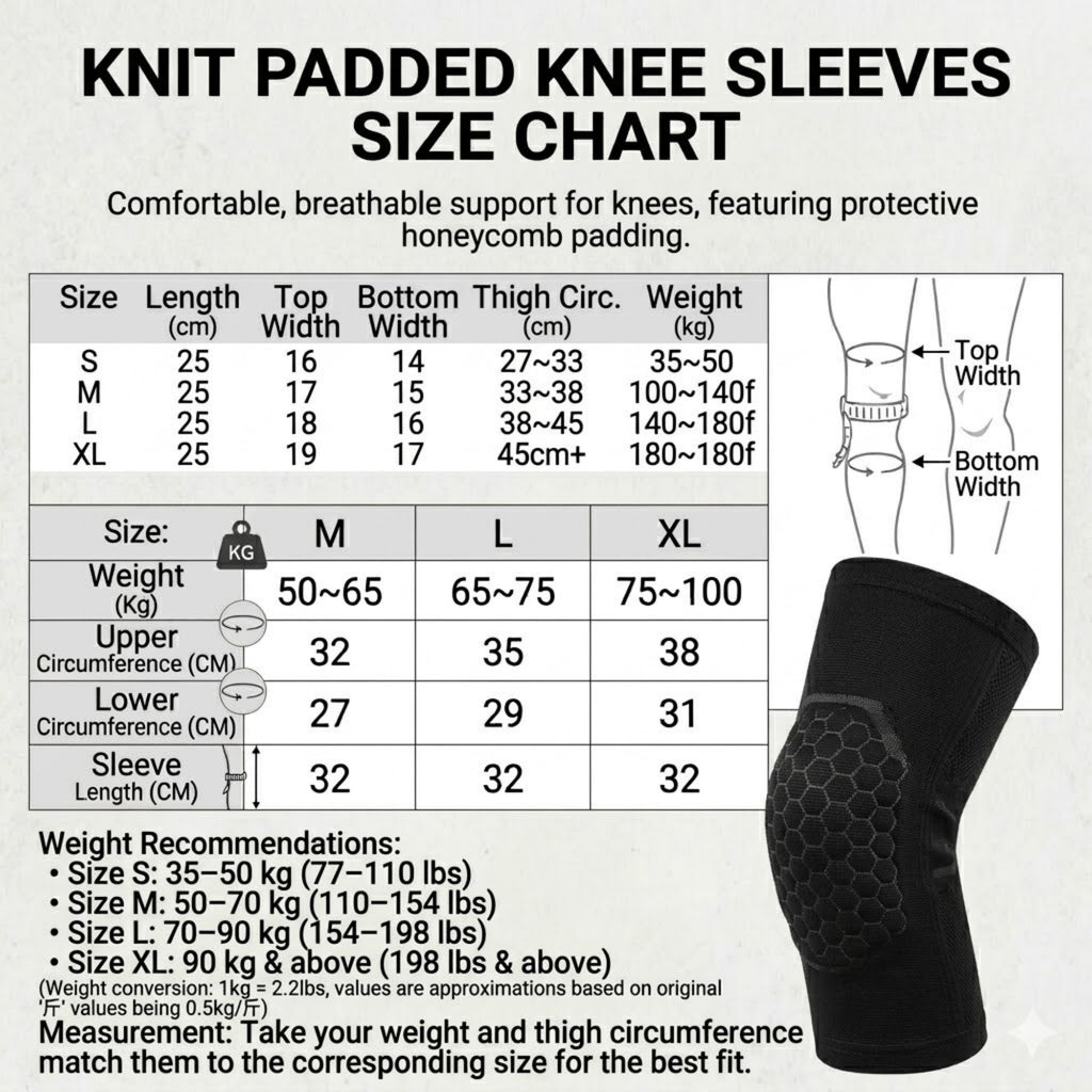 Anna-Kaci 2 Pc Volleyball Knee Pads with Thick Shock Absorbing Cushion and Stretch Compression Sleeve Fit
