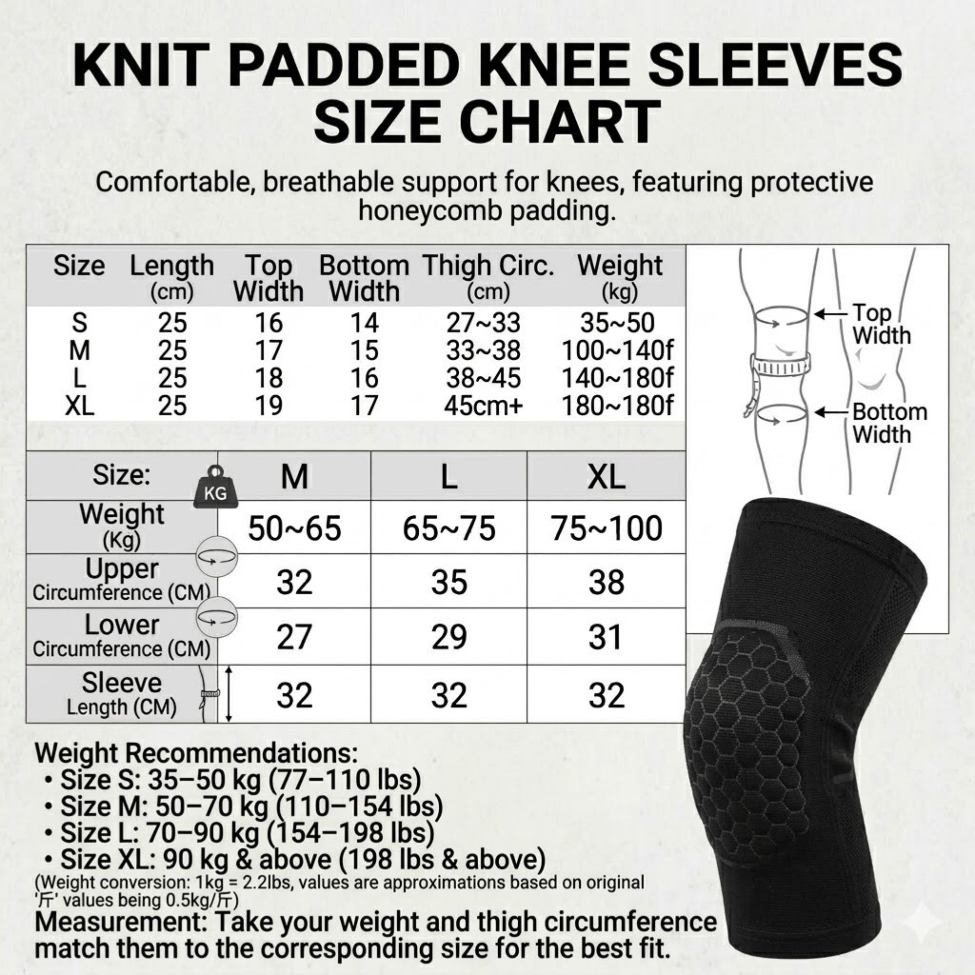 Anna-Kaci 2 Pc Volleyball Knee Pads with Thick Shock Absorbing Cushion and Stretch Compression Sleeve Fit