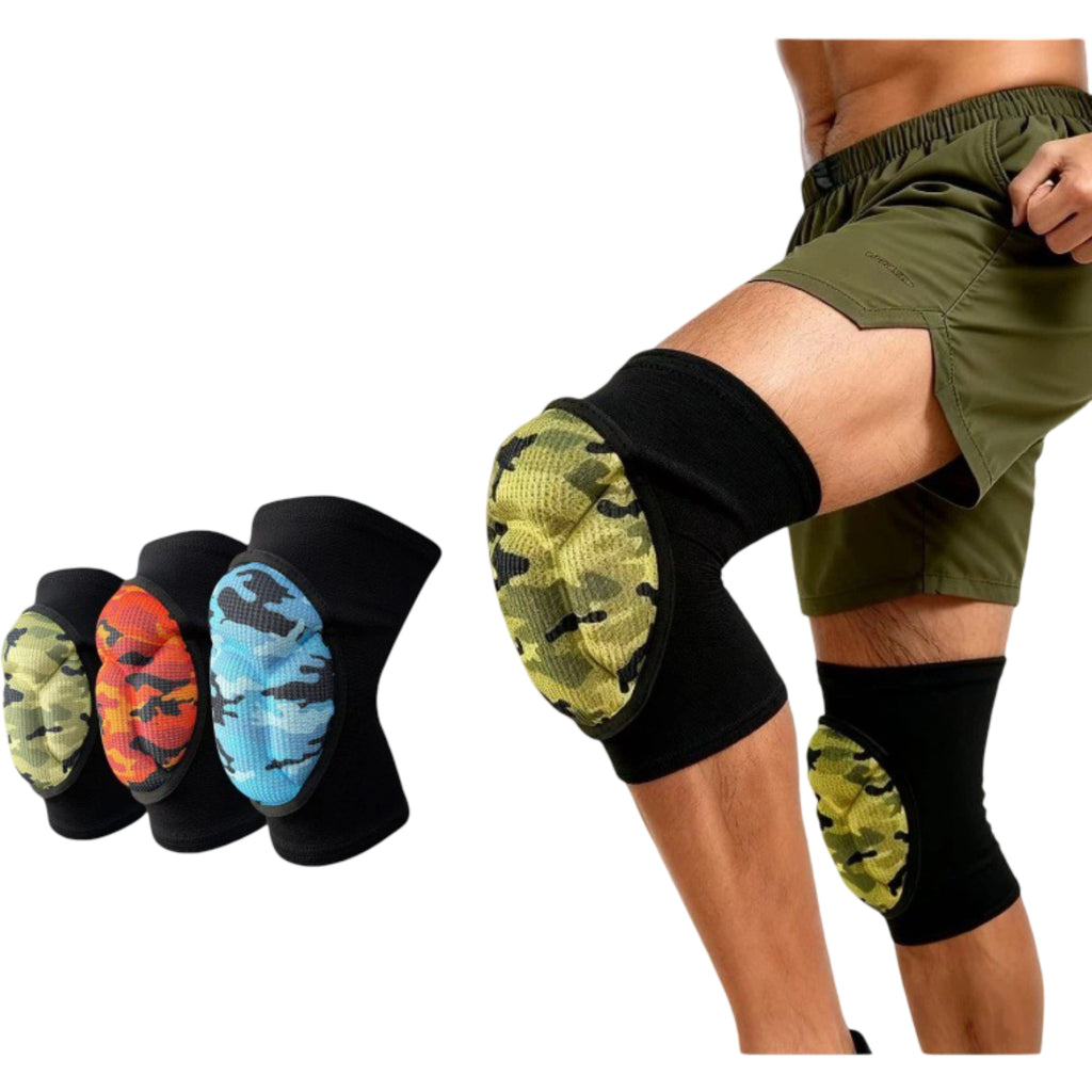 Anna-Kaci 2 Pc Volleyball Knee Pads with Thick Shock Absorbing Cushion and Stretch Compression Sleeve Fit