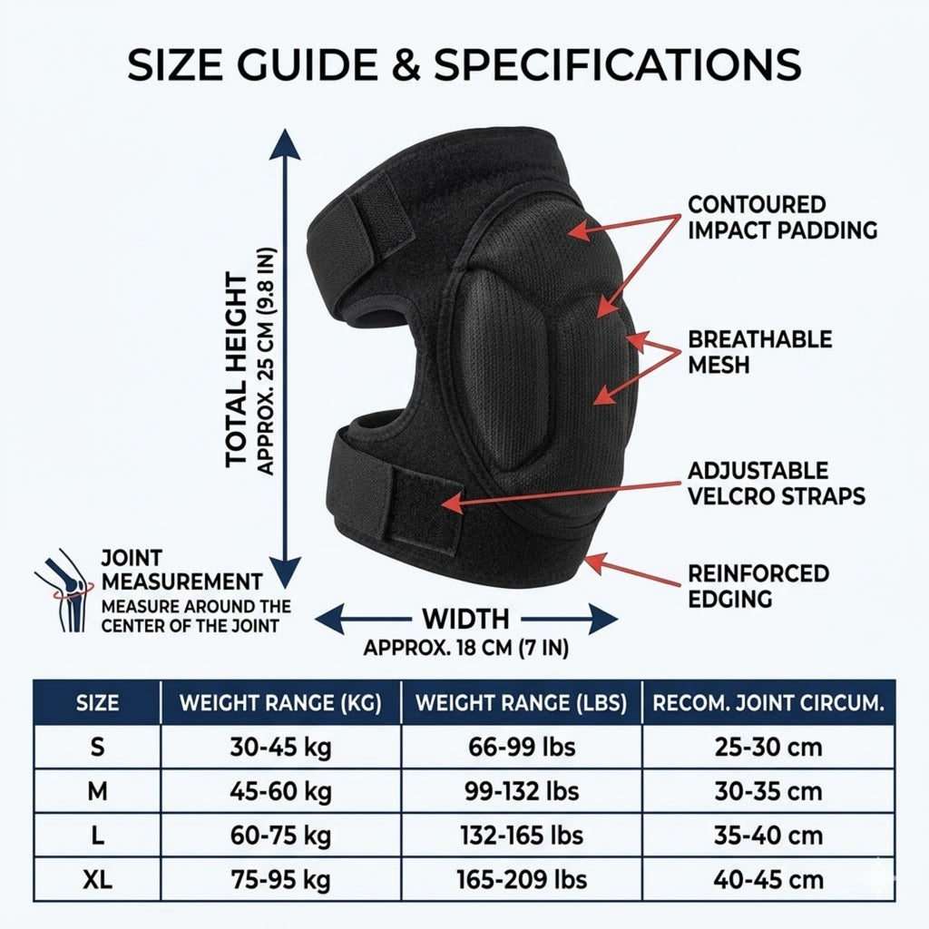 Anna-Kaci 1 Pc Volleyball Knee Pad with Thick Shock Absorbing Cushion and Adjustable Wrap Support